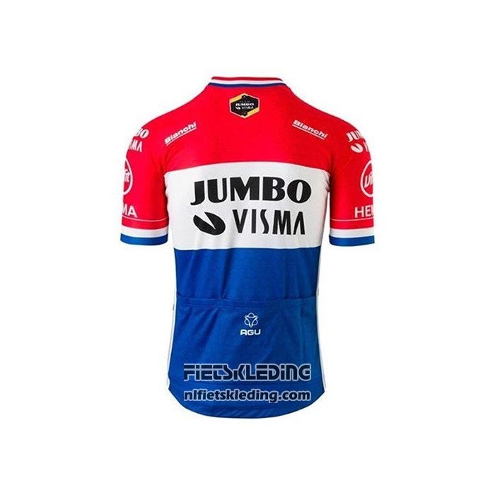 2020 Fietskleding Jumbo Visma Rood Wit Blauw Korte Mouwen en Koersbroek